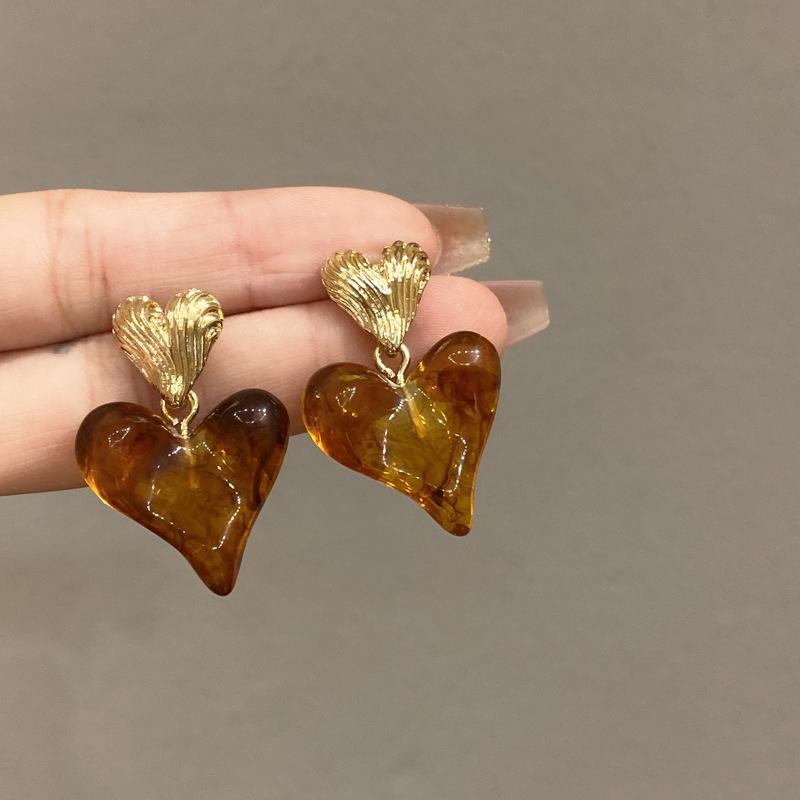 Maillard Geometric Butterfly Coffee Earrings For Women  Vintage Studs Personality Drop Earrings Luxury Designer Jewelry