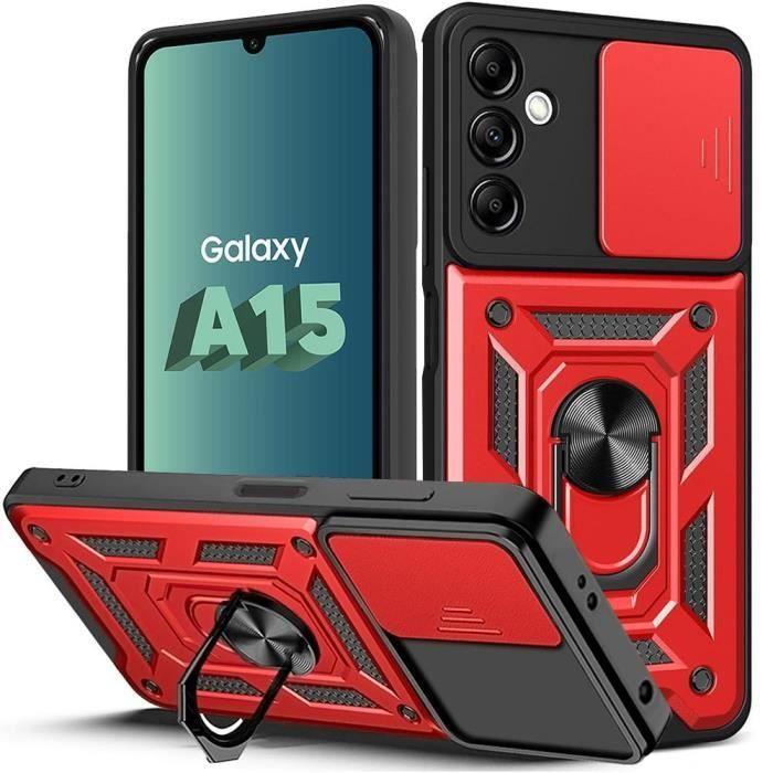 Coque Antichoc - Booling - pour Samsung Galaxy A15 - Rouge - Ultra Résistante - Support intégré