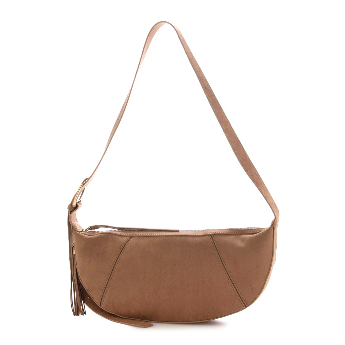 Suede fringe pull shoulder bag [Kashkash]