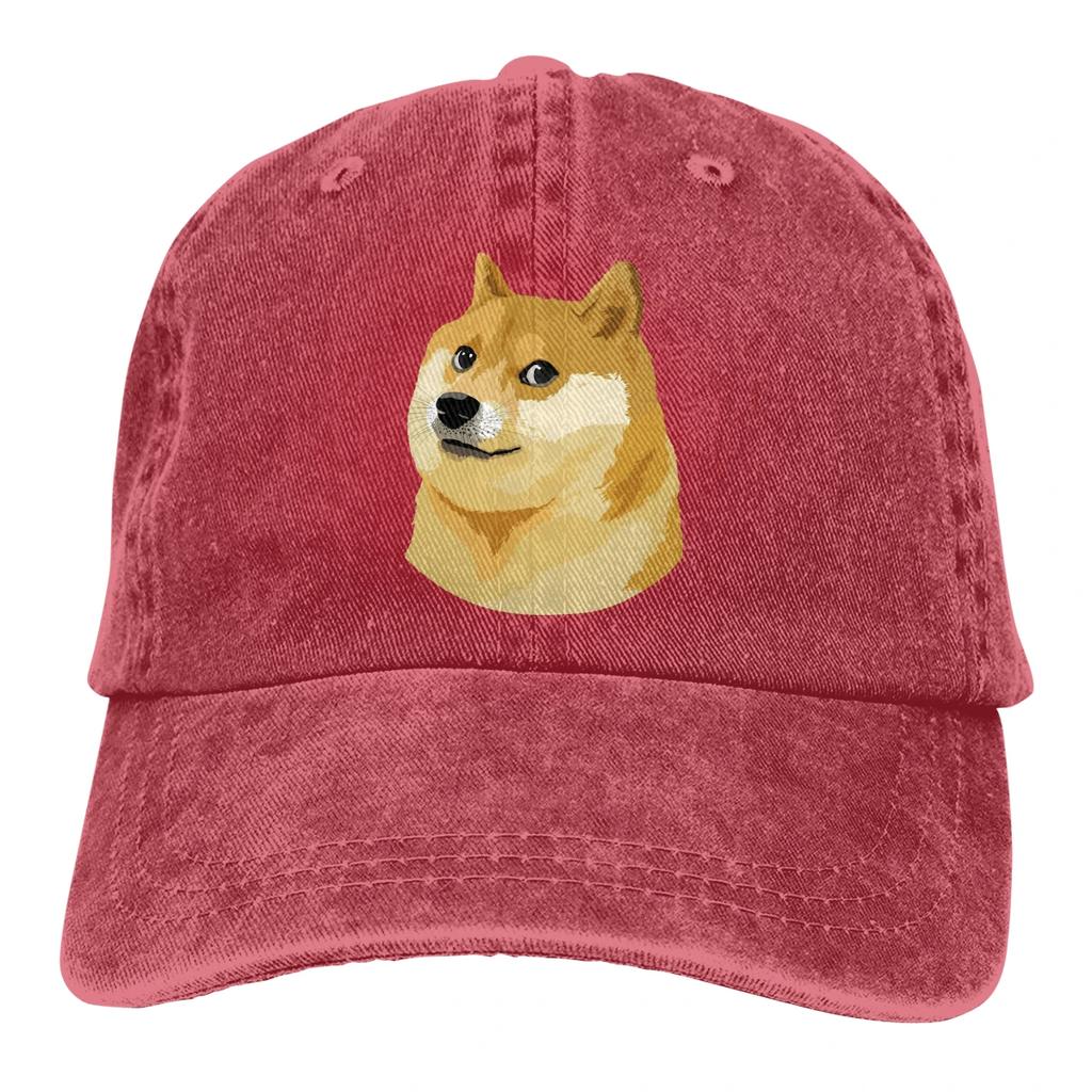 Doge The Baseball Cap Peaked capt Sport Unisex Outdoor Custom Dogecoin Funny Bitcoin Hats