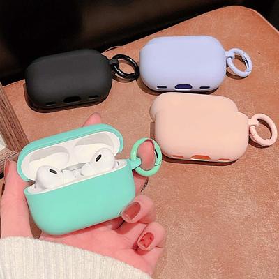 Silicone Soft Round Keychain Jane Ins Protector Wireless Bluetooth Charging Box For Apple Airpod 2 3 Pro 2nd 1 Earphone Case