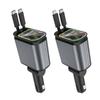 Upgraded 120W PD+USB Quick Charger with 2 Retractable Cable Fast Charging Car Phone Charge W/ Ambient Light 4 In 1 Power Adapter