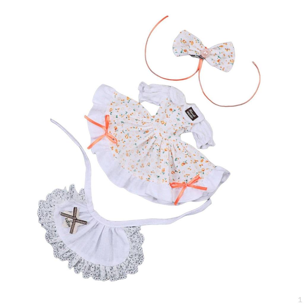 BJD Doll Dress Layered Skirt 1/6 Ruffle Details Miniature Apparel for Display, Photo