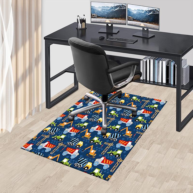1PC Construction Vehicles Extra Large Non-Slip Floor Carpet, Office, Family, Bedroom, Studio - Large Area Rug Indoor Rugs, Vibrant Colors-W305