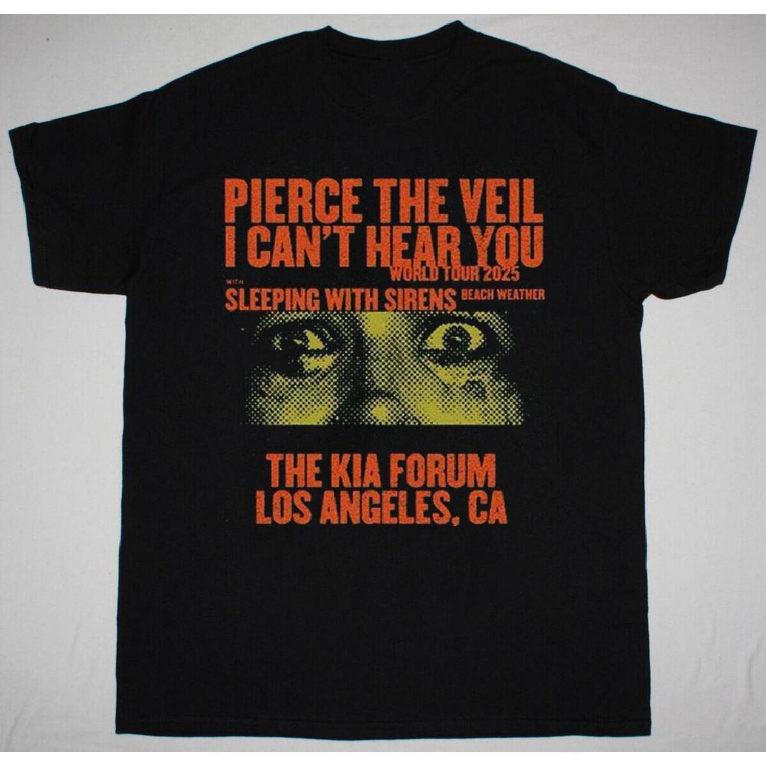 Pierce the Veil I Can t Hear You Коллекция Мирового Турне Черная Все Размеры Футболка OB38 Унисекс Футболка S