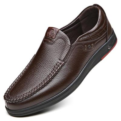 Sapatos masculinos de couro genuíno casual deslizamento em mocassins formais mocassins italianos pretos masculinos sapatos planos
