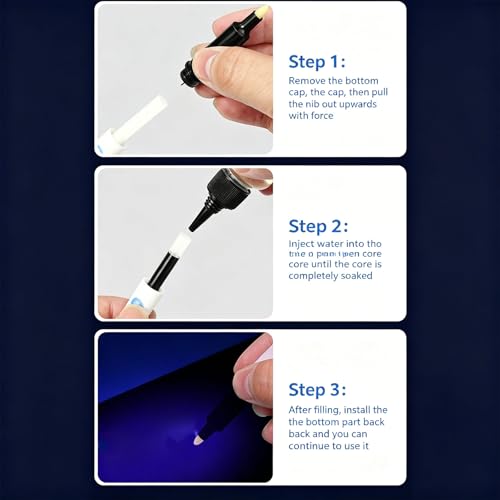 Ultraviolet invisible anti counterfeiting double headed pen black 1 pack