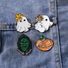 Cute Halloween Badge Pretty Flower Ghost Crystal Brooches Sinister Green Faced Spook One Eyed Pumpkin Enamel Pins