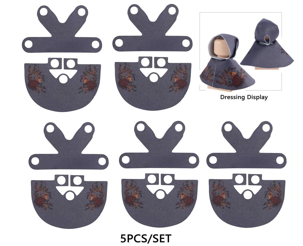 MOC Officer Cape Byggklossar Kit Medeltida Lejonriddare Figurer Tillbehör Sjal Imitation Päls Kläde Klossar Leksaker Pojkar Gåva