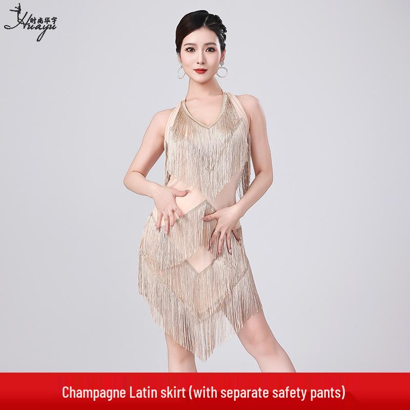 V-Neck Fringe Latin Dance Dress: Sexy Party, Prom, and Performance Costume