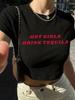 European Style Tequila Print Crop Top - Summer Round Neck, Tight Fit Spicy Girl Tee