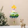 Christmas Crochet Pendant Snowflake Hanging Decoration Xmas Tree Ornament with Jingle Bell for Festive Home Living Room Decor