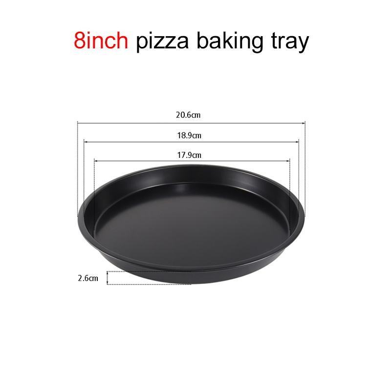 1pc Round Pizza Pan 6/8/9/10Inch Microwave Oven Pan Chip Tray Dish Carbon Steel Non-stick Mold Baking Tool Kitchen Supplies TMZ