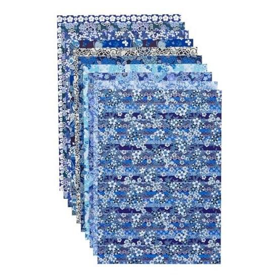 Washi Kawa Sumi Tokusen Aizome-style Hand-dyed Chiyogami Yuzen A3 Approximately 29.742cm 10 Patterns Included