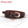 Womens Fine Pu Leather Belt With Metal Pin Buckle For Casual Commuting Outfits