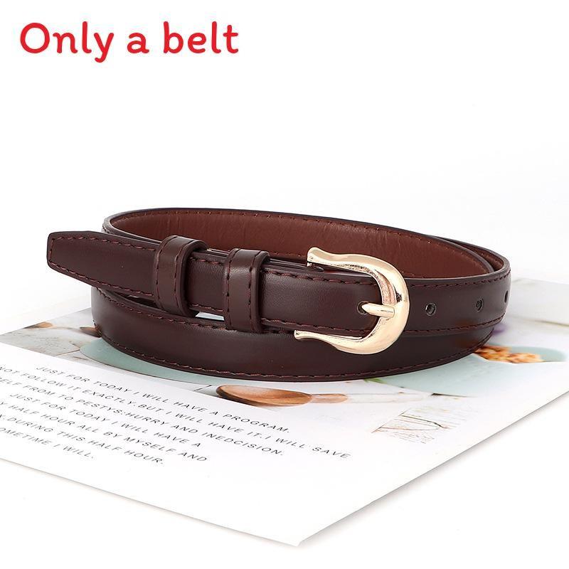 Womens Fine Pu Leather Belt With Metal Pin Buckle For Casual Commuting Outfits