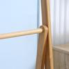 Freestanding Natural Bamboo Towel Rack with 3 Towel Rails and 3 Storage Shelves, Space-Saving Foldable Towel Holder for Bathroom
