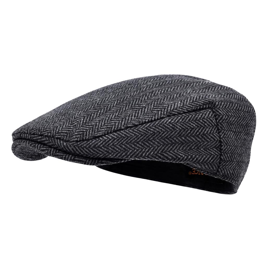 STARANCE Men's Herringbone Flat Ivy Newsboy Hat Wool Blend Gatsby Cabbie Cap
