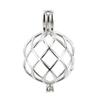CLUCI 925 Sterling Silver Big Twisted Ball Shaped Cage Pendant Women Fine Jewelry Charms Pendant Wish Pearl Locket SC170SB