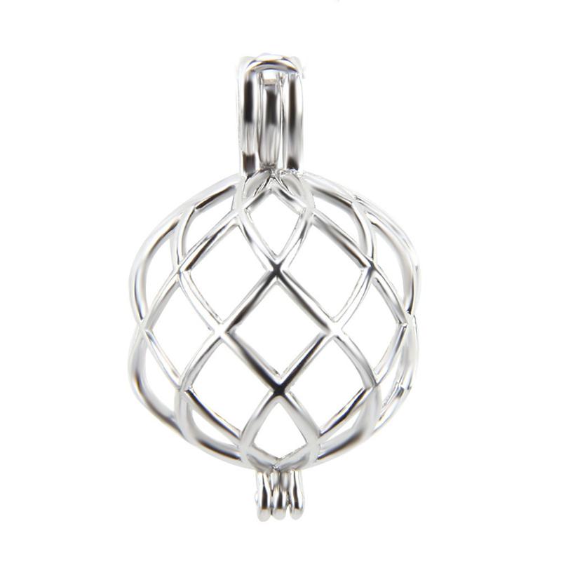 

CLUCI 925 Sterling Silver Big Twisted Ball Shaped Cage Pendant Women Fine Jewelry Charms Pendant Wish Pearl Locket SC170SB серебряный