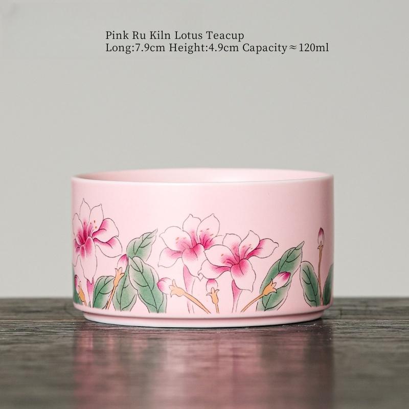 120ml Pink Ru Kiln Lotus Ceramic Exquisite Master Cup Personal Cup Tea Tasting Cup Chinese Ceramic Opening Tea Cup Tea Ceremony  200ml