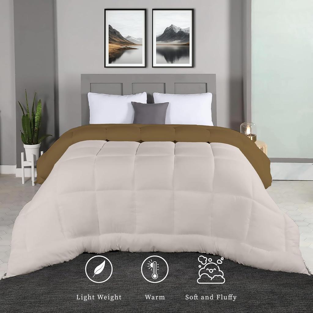 Plush Reversible Microfiber Comforter Single Bed | 220 GSM Wadding |110 GSM Peached Extra Soft Microfiber Fabric,