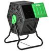 65L Garden Compost Bin, Single Chamber Rotating Composter, Compost Maker with 24 Ventilation Openings and Steel Legs