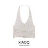 Fashion Style 2024 Summer New Arrival Women's Sleeveless Jewelry Inlaid Hanging Collar Vest Camisole Tops 1014316