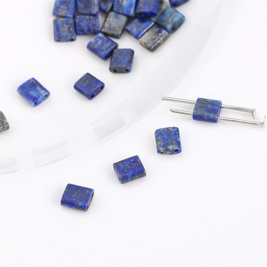 Black Hematite Emperor Stone Square Two-Hole Loose Beads for DIY Jewelry Making