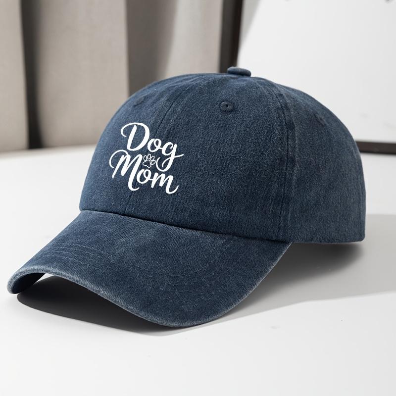 Baseball Cap Dog Mom Letter Print Fashion Retro Soft Top Curved Brim Baseball Cap Adjustable Hip Hop Dad Truck Hat Fishing Hat