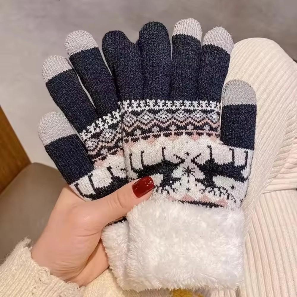 Coldproof Christmas Reindeer Gloves Warm Touch Screen Mittens New Winter Gloves  Autumn Winter