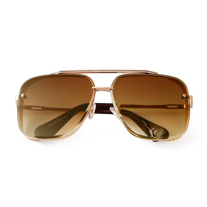 Retro Metal Punk Sunglasses Women Men Vintage Flat Top Pilot UV400 Brand Designer Sun Glasses S5314