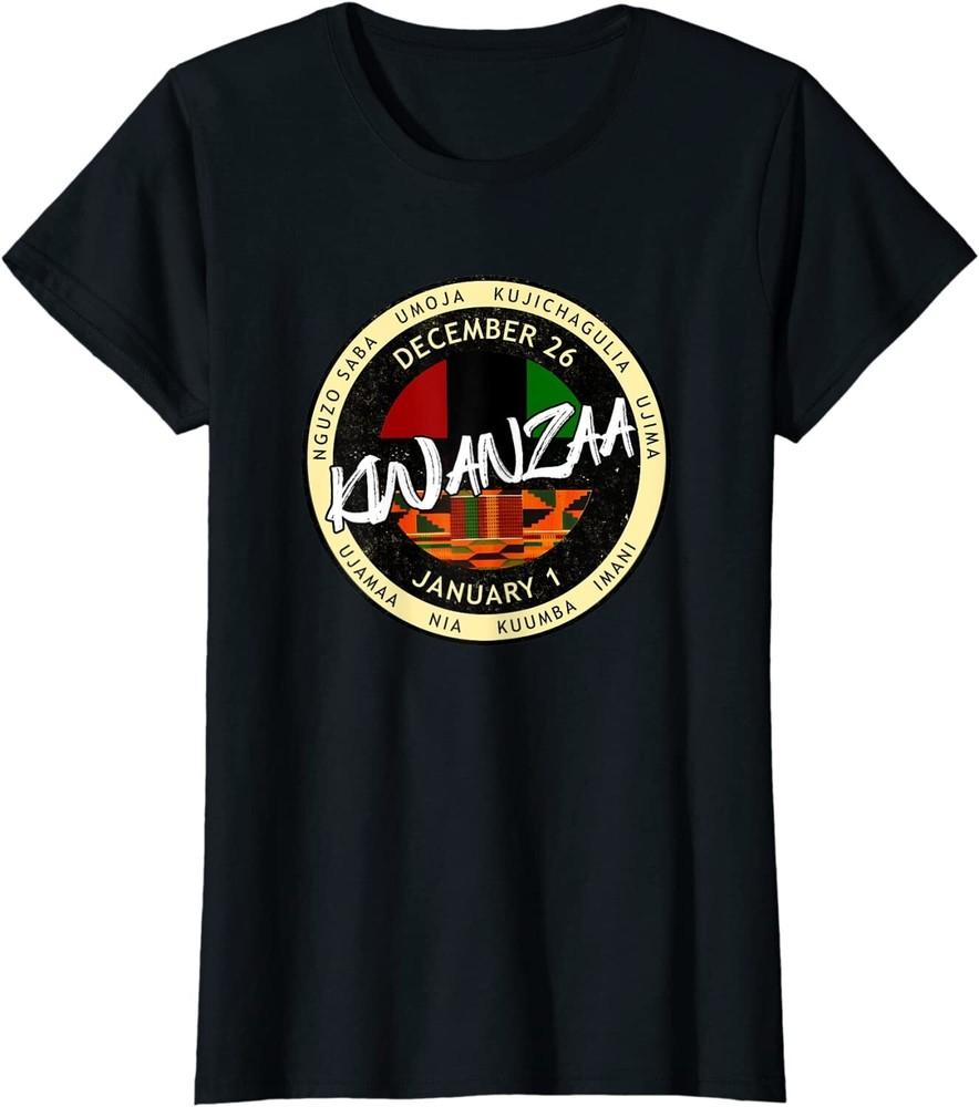 

Kwanzaa African American Xmas Celebration Ladies Crewneck T-Shirt Unisex T-Shirt M