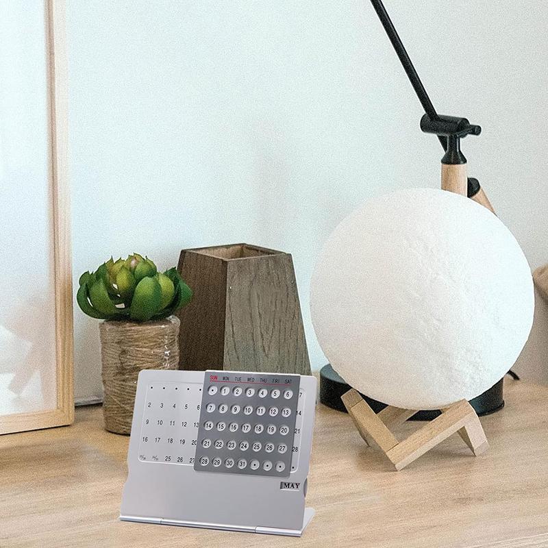 WTEMPO Metal English Desk Calendar DIY Home/Classroom /Store Perpetual Calendar Decorative Craft Gift Unlimited Years To Use