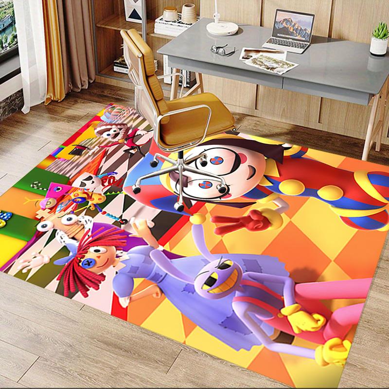 Digital Circus Party Carpet For Playroom Bedroom Living Room Sofa Home Decorkids Game Area Rug Nonslip Floor Mat