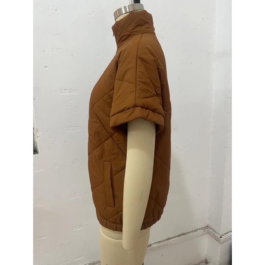 2025 Winter Autumn Women's Casual Padded Jacket with Pockets Zipper Diamond Quilted Warm Outerwear