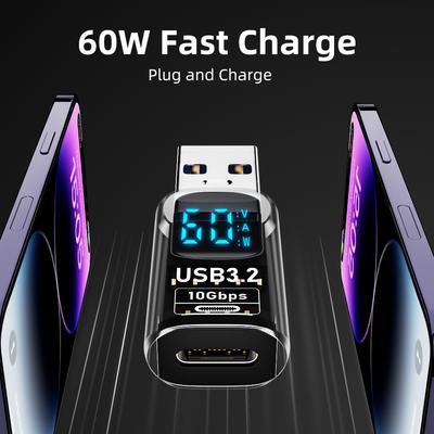 USB3.2 Digital Display Adapter 10Gbps USB Male To USB Female USBC OTG Converter Fast Charging Data Transafer For Phone PC Laptop