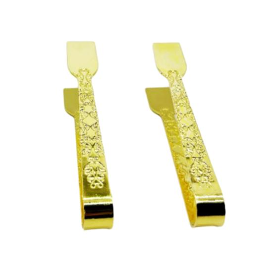 

1/2/4 шт. Винтажные металлические щипцы для угля с позолоченной гравированной ручкой, многоцелевой зажим для благовоний, аксессуары для благовоний 2pcs