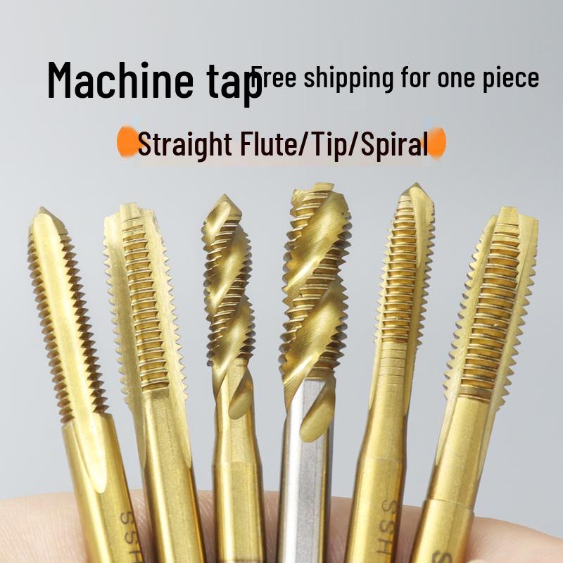 

High-Speed Steel Spiral Point Taps for Stainless Steel, Straight Flute, Sizes M3-M12 Straight Flute Tap M3*0.5 Coarse Pitch