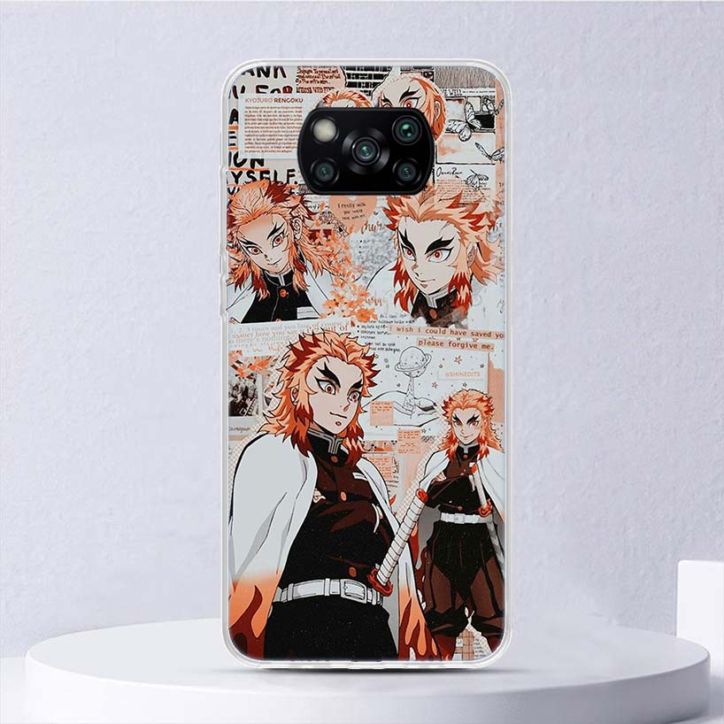 Demon Slayer Anime Kimetsu No Yaiba Soft Case pro Xiaomi Poco X3 NFC X4 M4 Pro M3 M2 Kryt na telefon F3 F2 F1 Mi Note 10 Lite A3 A2