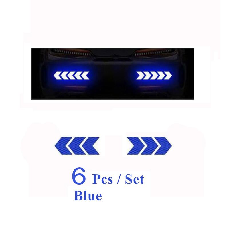 6/20 Stück Reflektierender Pfeilaufkleber für Autos Sicherheitswarnaufkleber für Auto Stoßstange Kofferraum Reflektor Gefahrenband Auto Styling Leuchtfolie