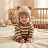 Warm Thick Knitted Beanie Hat Embroidery Pullover Hat New Kids Bear Ear Hat  Autumn