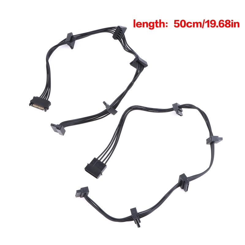 15Pin Sata/4Pin Power Supply Splitter Cable Hard Drive 1 Male To 5 Female Extension Power Cord For Diy Pc Sever