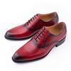 Fashion Successful Men's Leather Shoes Elegant Printing Wedding Party Social Footwear Red Black Office Adult Shoe Lace Up Comfortable