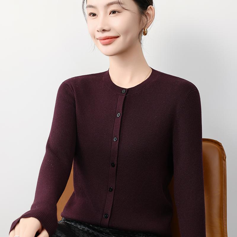 

Женский легкий кардиган из 50% шерсти и 50% шелка Mulberry — универсальный трикотаж на все 4 сезона для комфорта и стиля в любое время года L темно-коричневого