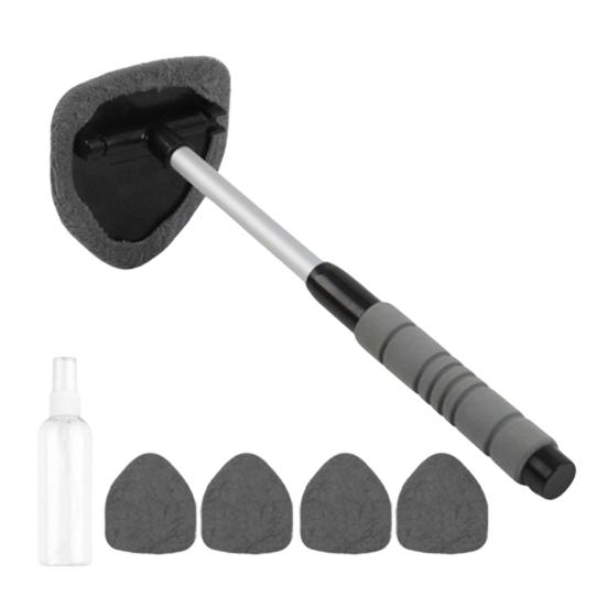 Cleaning Brush with Telescopic Handle 26-41cm Multi-Functional Microfiber Car Window Cleaner for Defrosting Defogging Soft Lint-Free Head Non-Slip