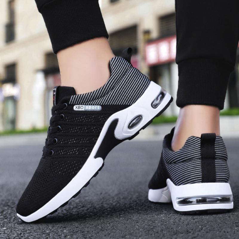 Nowe modne oddychające sznurowane buty do biegania lekkie, codzienne, męskie, buty sportowe z miękką podeszwą