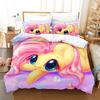 Exquisite 3D My Little P-Pony Wallpaper Digital Printing Bedding Set Duvet Cover Comforter Bed Youth Kids Girl Boys Gift