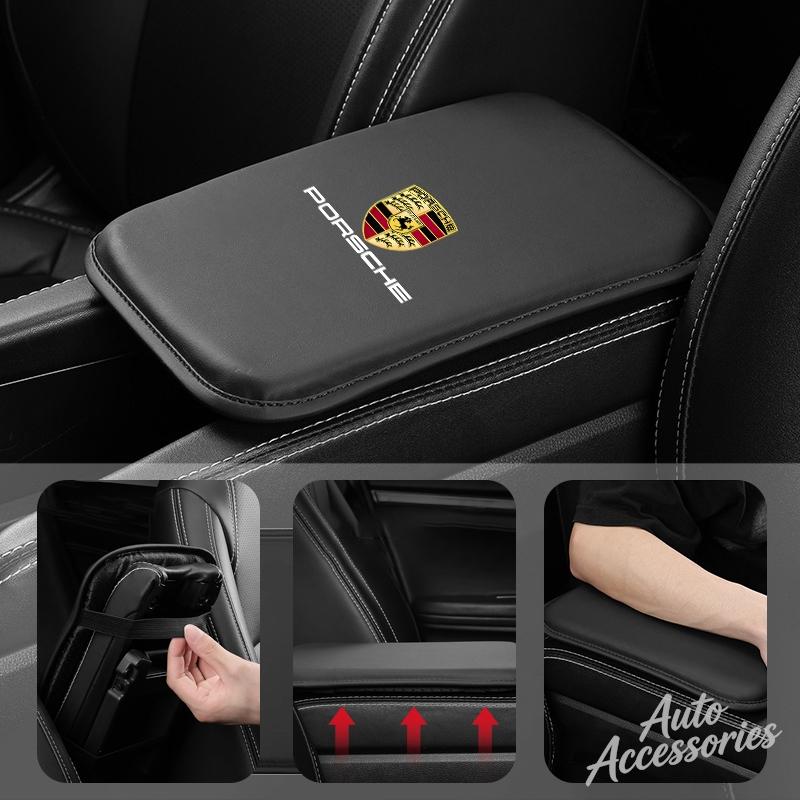 ABJY1 PU Leather Car Armrest Box Cushion Anti-slip Protection Pad For Porsche Cayenne Panamera Macan 911 718 Taycan Boxster Cayman 918