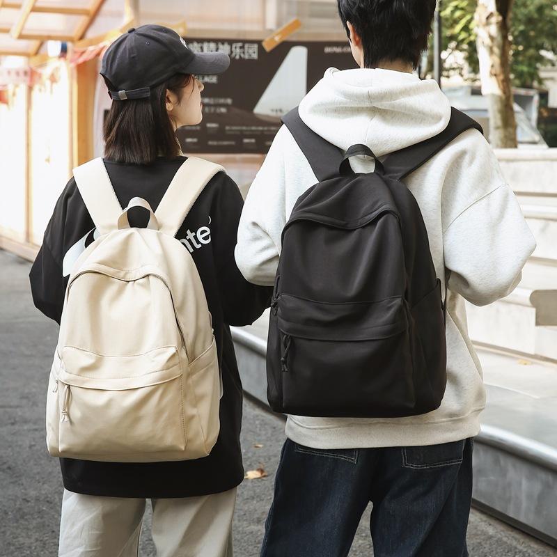 Schoolbag Solid Color Simple Ins School Bag Female Japanese College Student Backpack Junior High School Student Large Capacity Middle School Student 